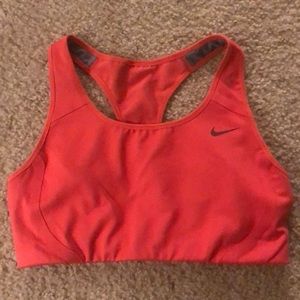 Coral Nike dri-fit sports bra